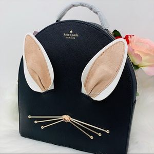 Rabbit sammi backpack bunny black Kate Spade white